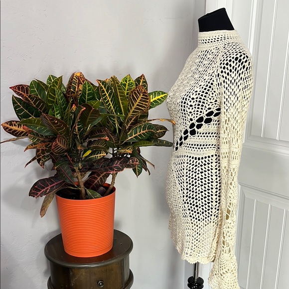 NWT  DOLLS KILL WIDOW  SIZE MEDIUM DARK DESTINY CROCHET MINI DRESS - Picture 2 of 6